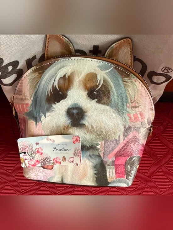 Brentano Handbags - Brentano York Terrier Dog Print Crossbody Bag NWT